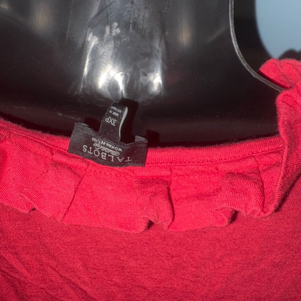 Talbots Red Ruffle Top - Picture 3 of 3